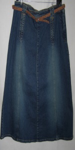 Belted Denim Skirt