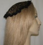 Black Gold Tulle Venise Trimmed Doily Style Headcovering