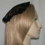 Black Velvet Venise Trimmed Doily Style Headcovering