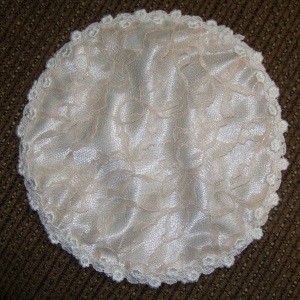 Champagne Lace Trimmed Covering