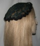 Dark Green ReEmbroidery Floral Lace Venise Trimmed Doily Head Cover