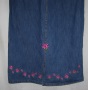 Denim Cotton Floral Embroidery Skirt
