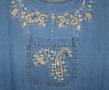Embroidered Denim Jumper Dress