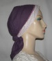 Purple Swiss Dot Cotton Headband Scarf