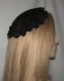 Black Velvet Floral Venise Trimmed Mapit Doily Style Kipa Headcovering