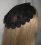 Black Velvet Floral Venise Trimmed Doily Head Cover