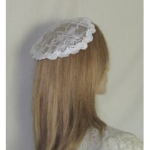 White Lace Doily Headcover