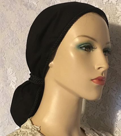 Black Cotton Snood Black All Cotton Hair Snood