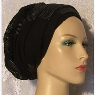 Black Silver Polyester Scarf Black Silver Polyblend Mitpachat