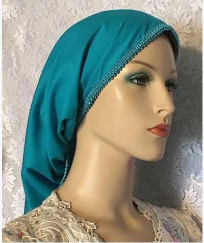 Cotton Snood - Stay Cool and Covered Modest Cotton Snood with Band Design Ties